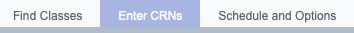 A series of tabs with "Enter CRNS" selected